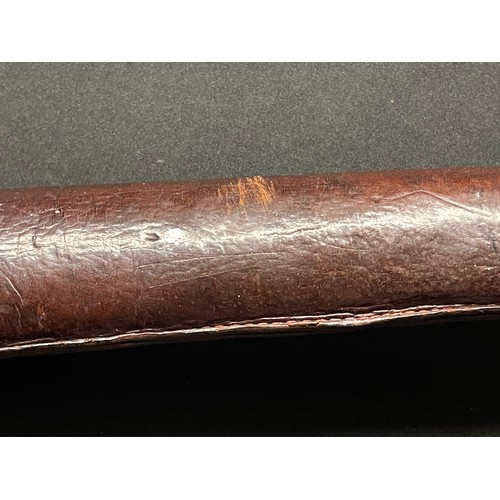 3325 - WW2 Japanese Katana . 700mm long single edged blade. Overall length 950mm. Grip has a leather cover.... 