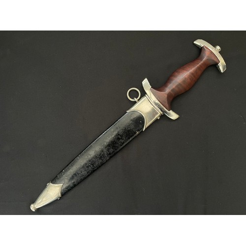 3328 - WW2 Third Reich NSKK 1933 Pattern dagger with double edged blade 224mm in length with etched 