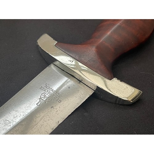 3328 - WW2 Third Reich NSKK 1933 Pattern dagger with double edged blade 224mm in length with etched 