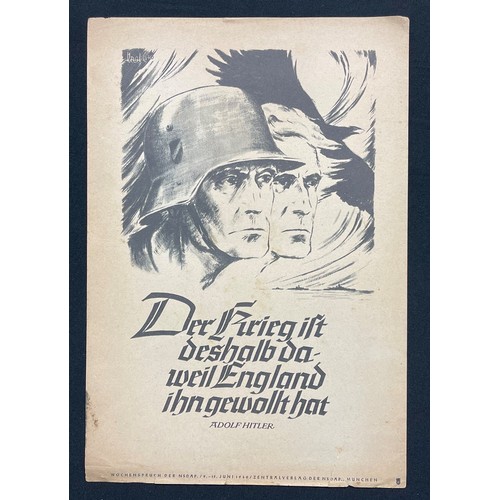 3329 - WW2 Third Reich group of three propaganda prints; a draught of a post-war social historical document... 