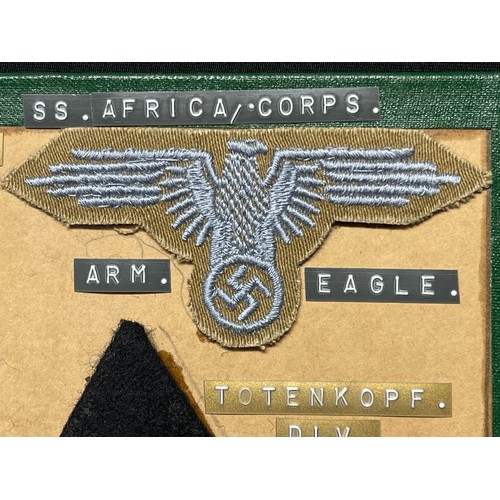 3334 - WW2 Third Reich Heer bullion wire cap eagle along with a collection of reproduction cloth SS insigni... 