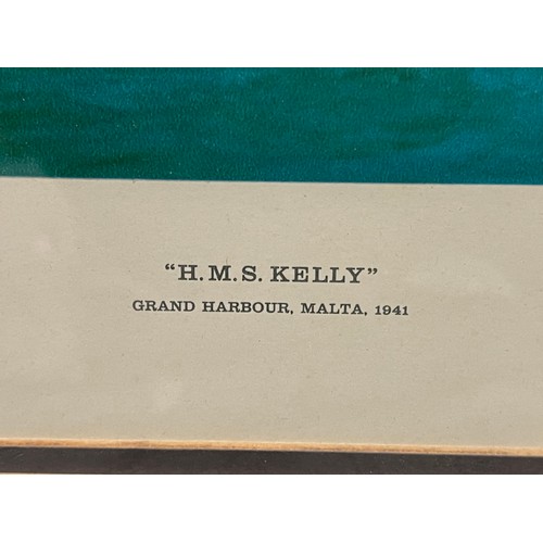 3341 - Robert Taylor (1945-1997) by and after, H.M.S Kelly, Grand Harbour Malta, 1941,  limited edition pri... 