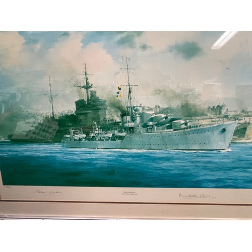 3341 - Robert Taylor (1945-1997) by and after, H.M.S Kelly, Grand Harbour Malta, 1941,  limited edition pri... 