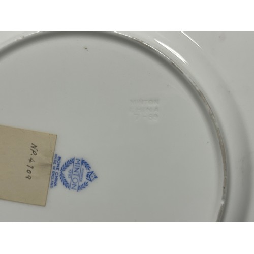 3348 - Royal Candian Air Force Officers Mess (Camp Borden) dinner plate, by Minton, with applied paper labe... 