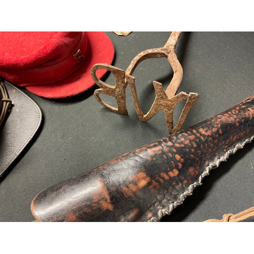 3361 - Western Holster, Cattle Branding Iron, Reproduction US Army Shako Plates, US & German Military inter... 