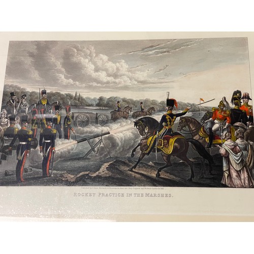 3364 - Pair of framed prints featuring the Royal Artillery. Size overall 54cm x 44cm. Royal Artillery Repos... 