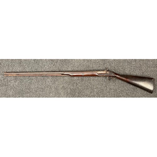 3382 - Percussion cap musket with 850mm long barrel, bore approx. 16mm, overall length 124cm. Lock is signe... 