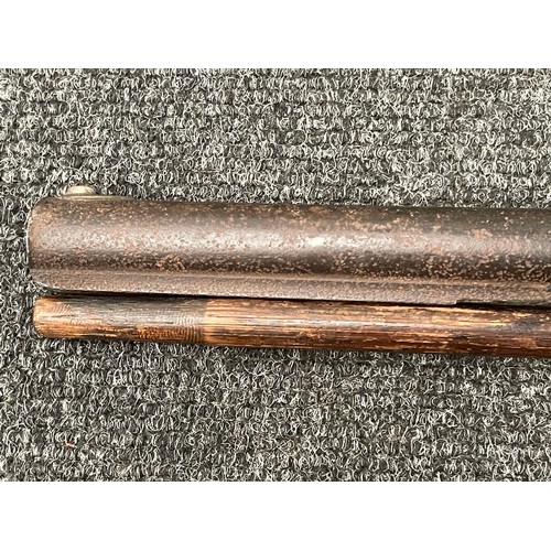 3382 - Percussion cap musket with 850mm long barrel, bore approx. 16mm, overall length 124cm. Lock is signe... 