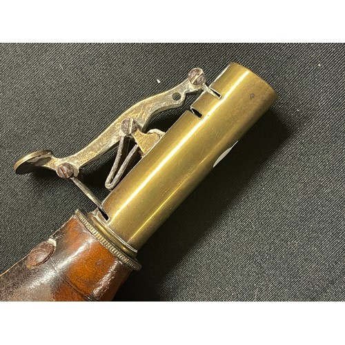 3386 - Percussion cap pistol with 190mm long barrel. Bore approx. 16mm. English Proof marks. Action will mo... 