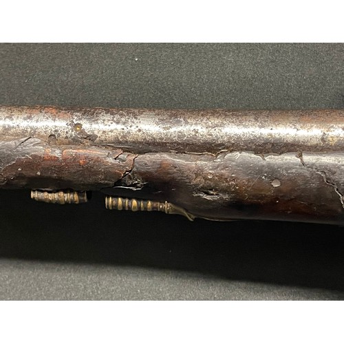 3389 - A late 18thC Flintlock officers pistol, the lock indistinctly marked, possibly 