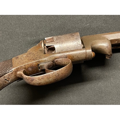 3396 - Percussion Cap Revolver with 120mm long barrel. Bore approx. 10mm. Barrel is marked 