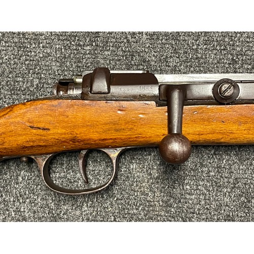 3397 - 12 Bore Single Barrel Belgian Bolt Action Shotgun Serial No. 1883 with 750mm long barrel. Overall le... 