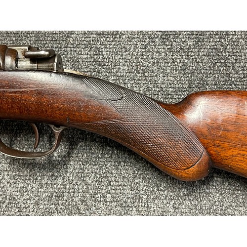 3398 - 12 Bore Single Barrel Bolt Action Shotgun Serial No. 128 with 760mm long barrel. Overall length 128c... 