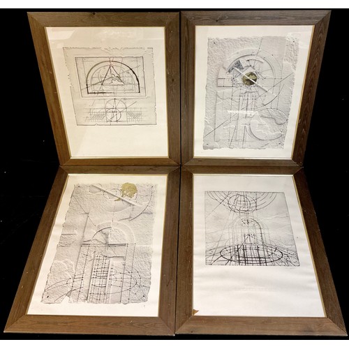 484 - Interior Decoration - Walter Valentini, after, a set of four prints, 89cm x 49cm