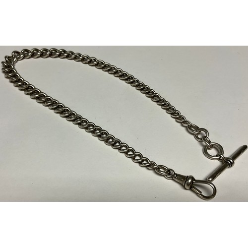 522 - A graduated link silver Albert, 37cm long, 46.5g