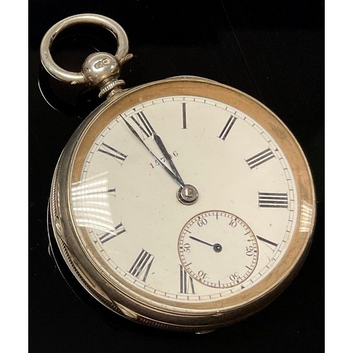 535 - A silver fusee pocket watch, Chester 1890