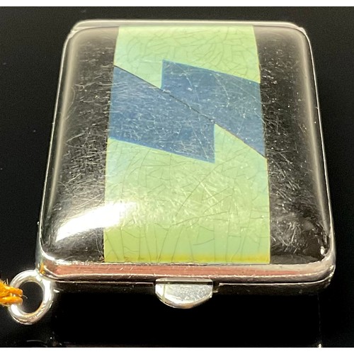 541 - An Art Deco enamel flip top purse watch