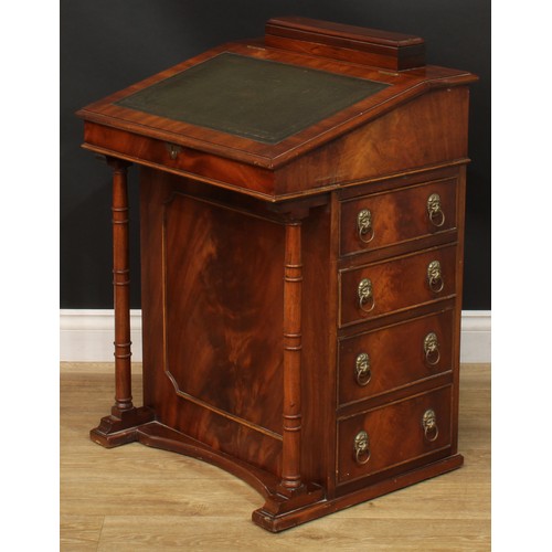 219 - A Regency style Davenport desk, 84cm high, 59cm wide, 51cm deep