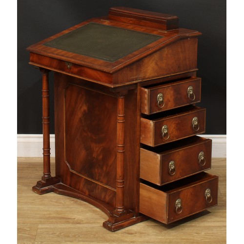 219 - A Regency style Davenport desk, 84cm high, 59cm wide, 51cm deep