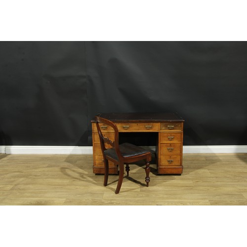 212 - An early 20th century twin pedestal desk, 72.5cm high, 115cm wide, 62cm deep; a Victorian balloon ba... 