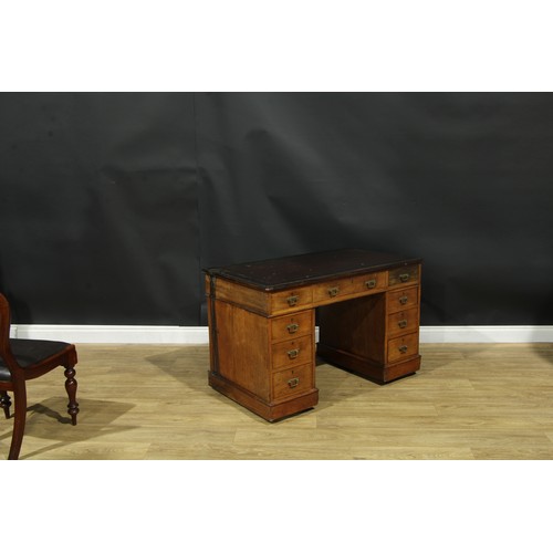 212 - An early 20th century twin pedestal desk, 72.5cm high, 115cm wide, 62cm deep; a Victorian balloon ba... 