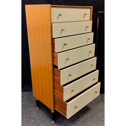 77 - A G-Plan, Librenza model, oak tall boy chest of seven drawers, mid 20th century, 128cm tall x 60.5cm... 