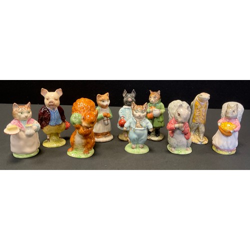 181 - Beswick Beatrix Potter Figures - Squirrel Nutkin, Ginger, Goody Tiptoes, Simpkin, Pigling Bland, Tim... 