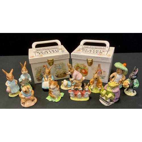 219 - Beswick Beatrix Potter figures - Old Mr Bouncer, Mr Benjamin Bunny & Peter Rabbit, Mr Jackson, Littl... 