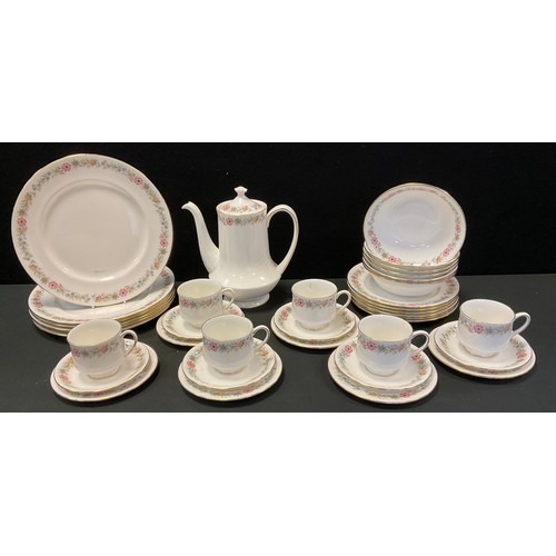 254 - A Royal Albert Belinda pattern dinner and coffee service, for six, printed mark