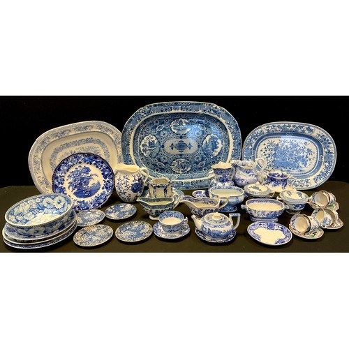 273 - Ceramics - Blue and white large Herculaneum Meat dish, others; Spode tea pot; Booths lidded bowls; M... 