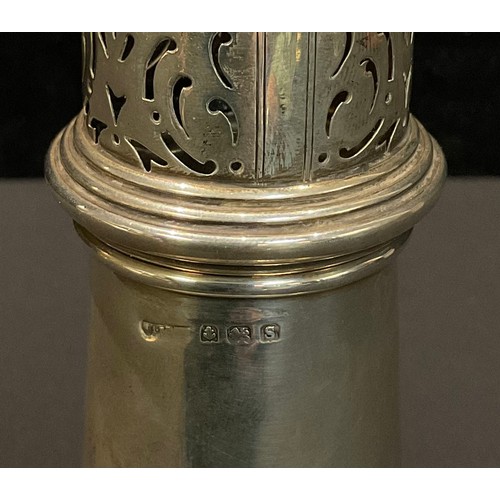 52 - A George V silver sugar caster, Birmingham 1917