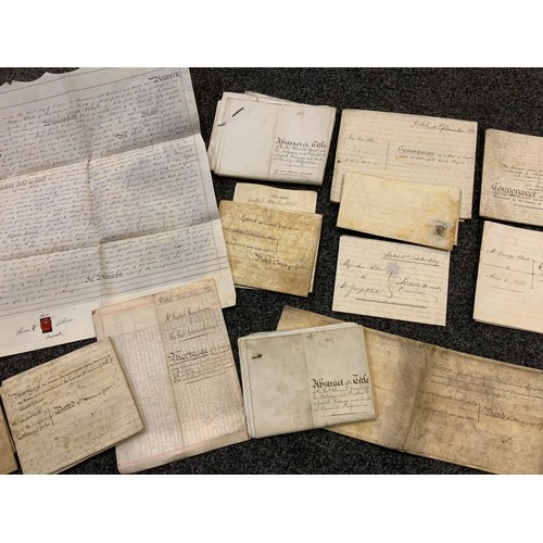 87 - Local Interest - 18th century and later indentures relating to Alston field, Stanhope Hall etc, date... 