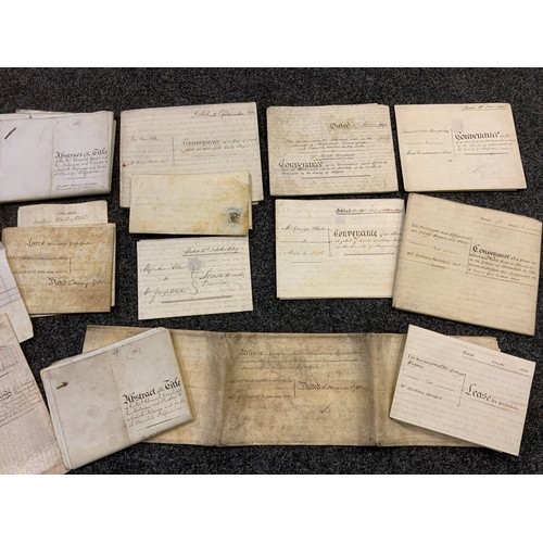 87 - Local Interest - 18th century and later indentures relating to Alston field, Stanhope Hall etc, date... 