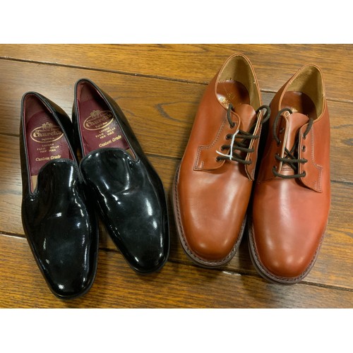 60 - A Pair of Gentleman's shoes,  Cheaney of England, commando style, size 7.5, pair of Church`s dress s... 