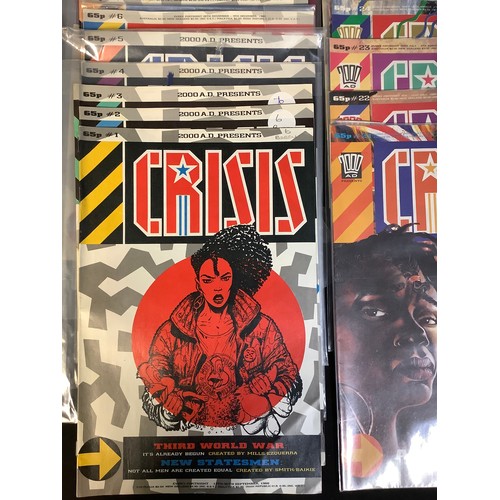 4397A - 2000A.D Crisis Comics #1 -55 plus some duplicates. 66 comics. 1988-1991. Some bagged. Condition rang... 