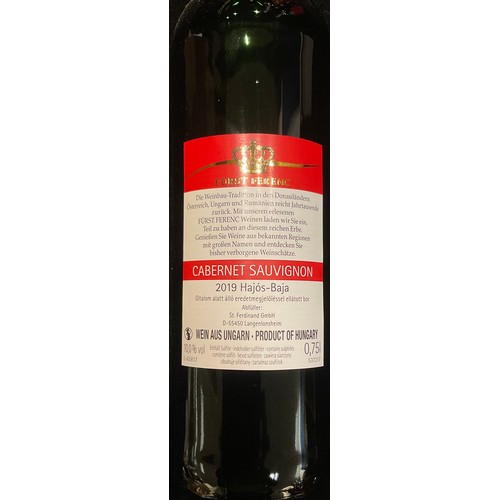 138 - Wine - a bottle of Hungarian Furst Ferenc, 2019 Cabernet Sauvignon, Hajos-Baja, 0,75ml, 10%, four ot... 