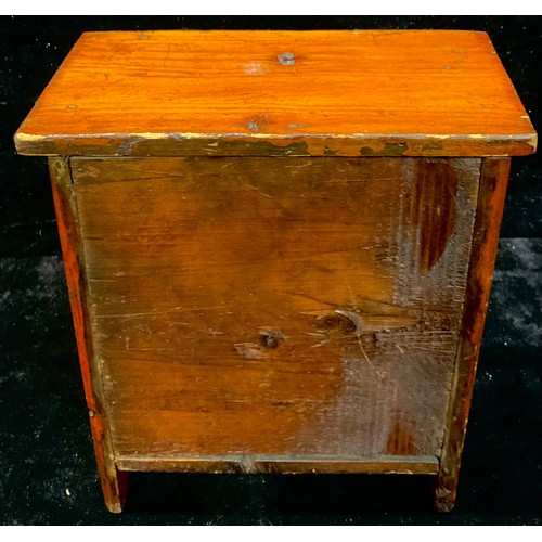 241 - A Victorian pine miniature chest of drawers, , 24cm high, c.1900