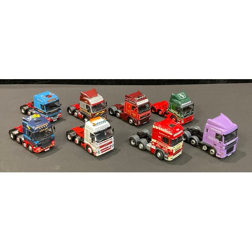 283 - Toys - a collection of unboxed Corgi lorry tractor units, including a DAF CF Skeldons Transport etc ... 