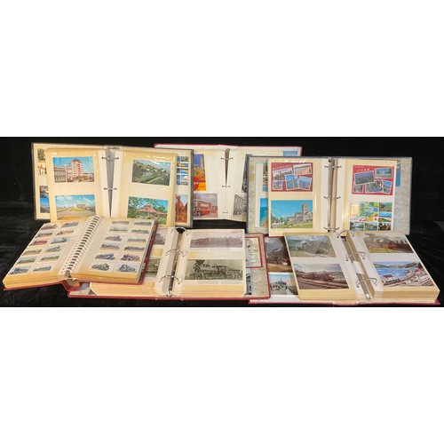 298 - Postcards - six albums containing assorted 20th century railway and train enthusiast interest; trave... 