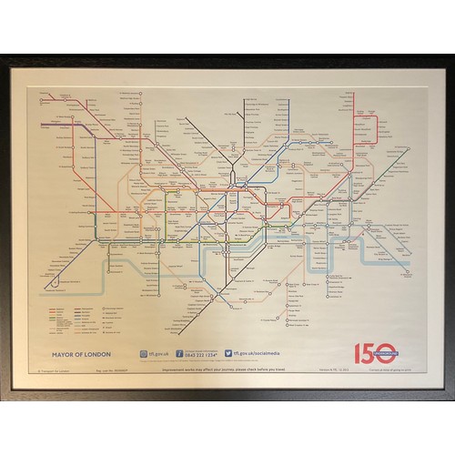 300 - A large framed map of The London Underground, overall 71cm x 94cm