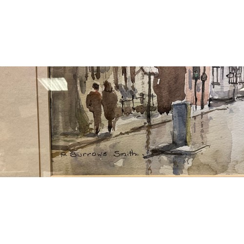 327 - Philip Burrows Smith  
Derby, Queen Street, looking towards the Cathedral  
signed, watercolour, 34.... 