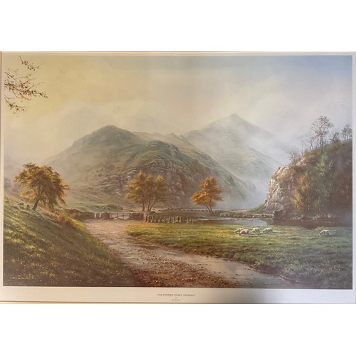 444 - Rex Preston, after, Early Autumn, Dovedale, print; Rex Preston, after, The Stepping Stones, Dovedale... 