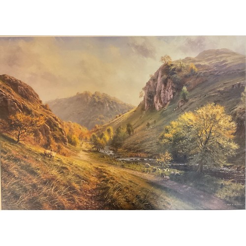 444 - Rex Preston, after, Early Autumn, Dovedale, print; Rex Preston, after, The Stepping Stones, Dovedale... 