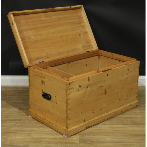 103 - A pine blanket chest, 54.5cm high, 96cm wide, 55cm deep