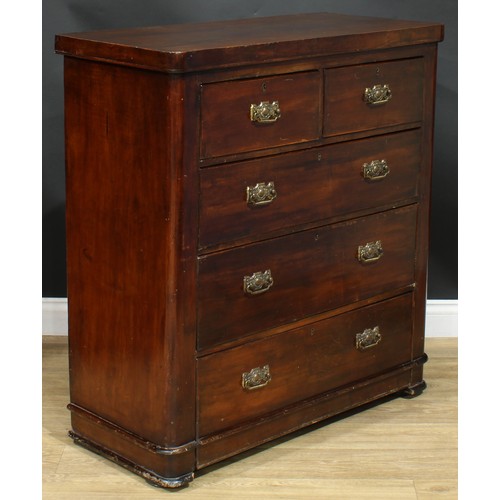 118 - A Victorian walnut chest of drawers, 104cm high, 96cm wide, 44cm deep, c.1880