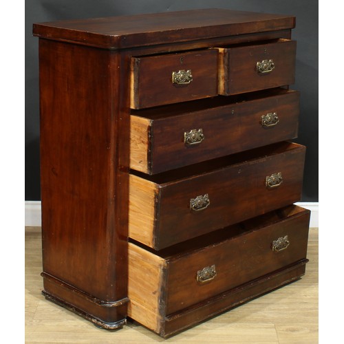 118 - A Victorian walnut chest of drawers, 104cm high, 96cm wide, 44cm deep, c.1880