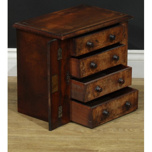 119 - Miniature Furniture - a Victorian mahogany chest of four long drawers, 35.5cm high, 41cm wide, 25cm ... 