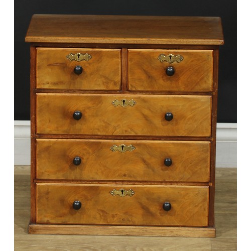 119 - Miniature Furniture - a Victorian mahogany chest of four long drawers, 35.5cm high, 41cm wide, 25cm ... 