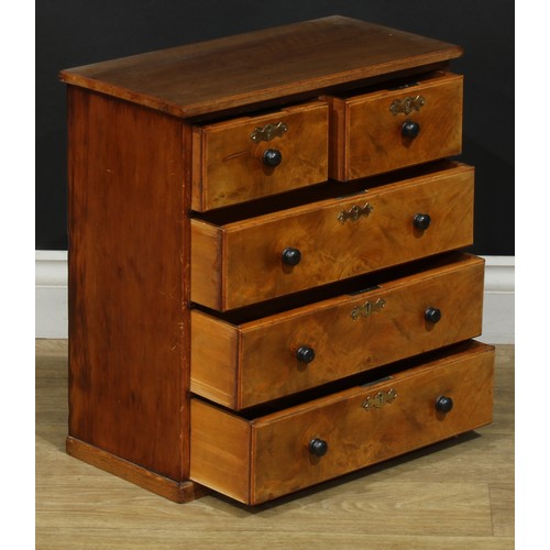 119 - Miniature Furniture - a Victorian mahogany chest of four long drawers, 35.5cm high, 41cm wide, 25cm ... 