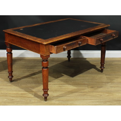 303 - A Victorian mahogany writing table, 70cm high, 122cm wide, 76cm deep